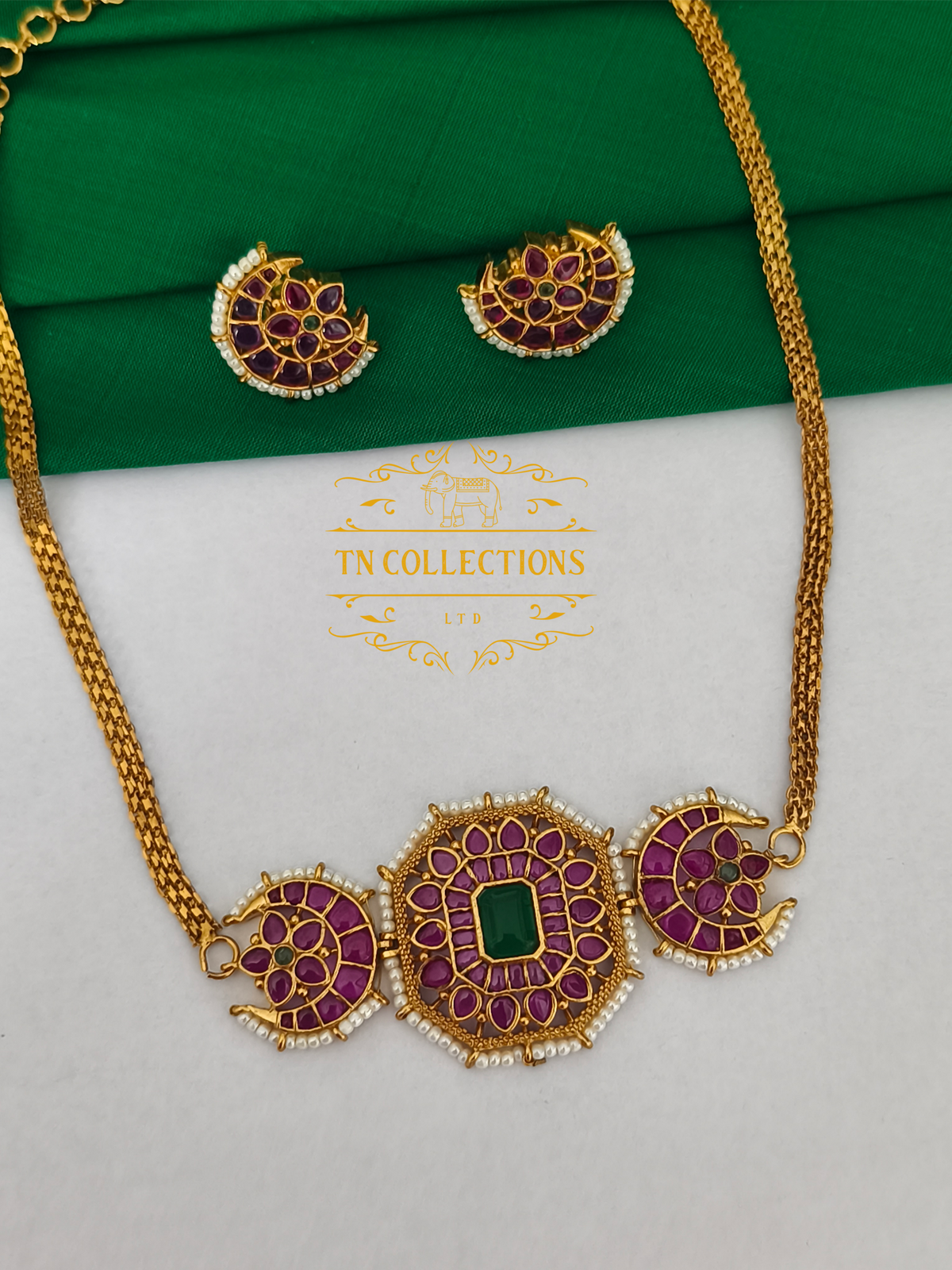 Antique Polish Real Kemp Choker necklace set