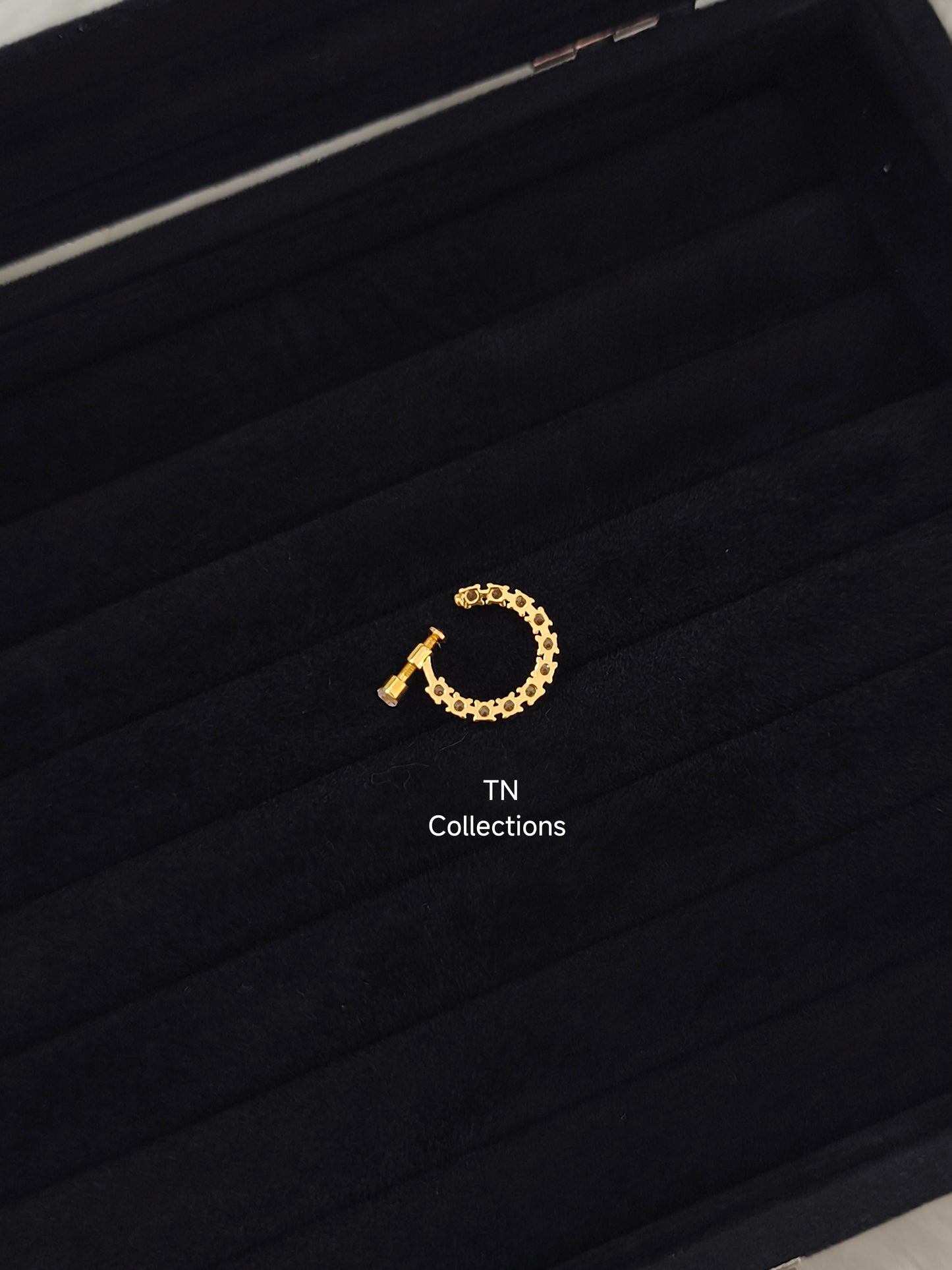 Gold plated Nose Ring (Full white stones)