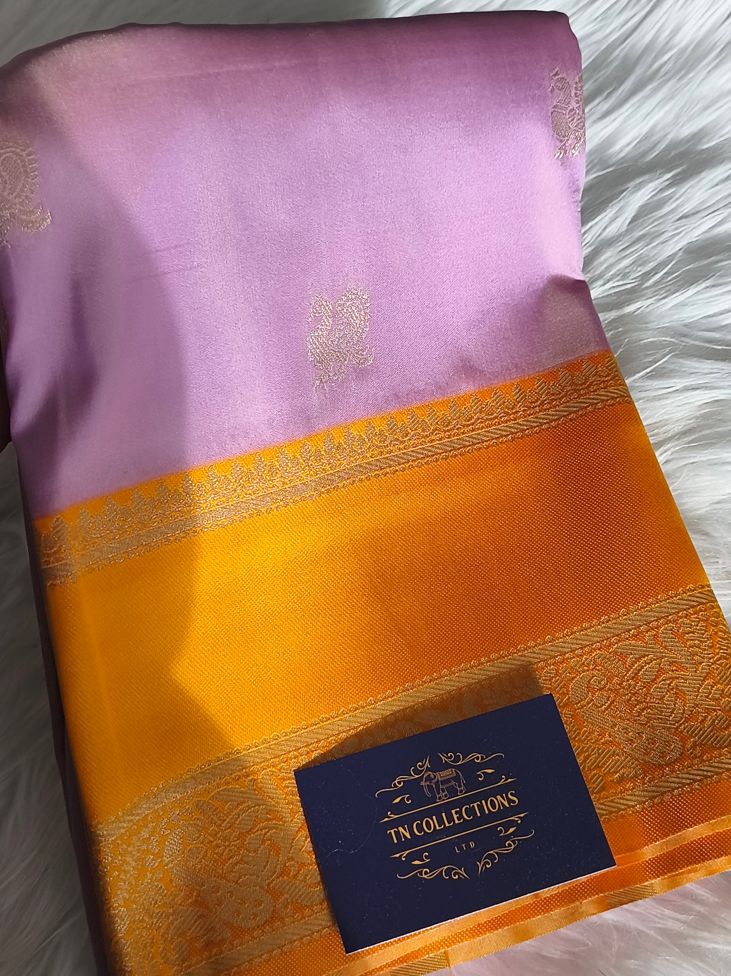 Stunning Kanchi Semi silk saree with contrast blouse