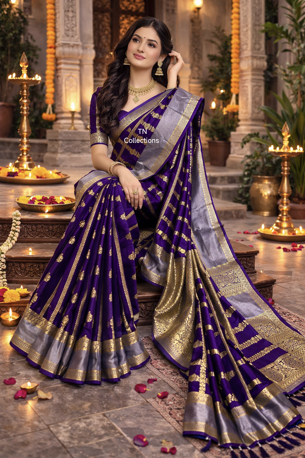 Semi Soft Silk Saree (Purple)
