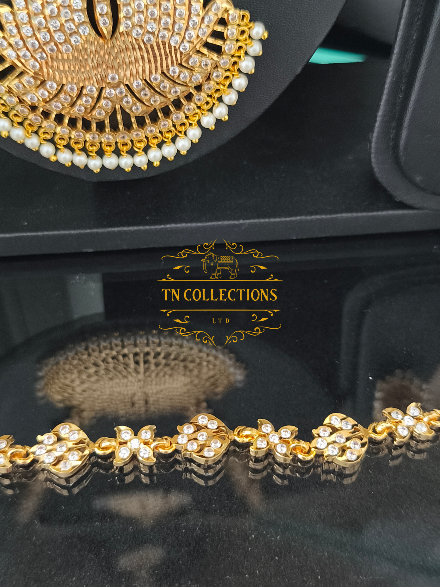 Micro Gold-Plated Traditional Semi Bridal Set (Full white stones)