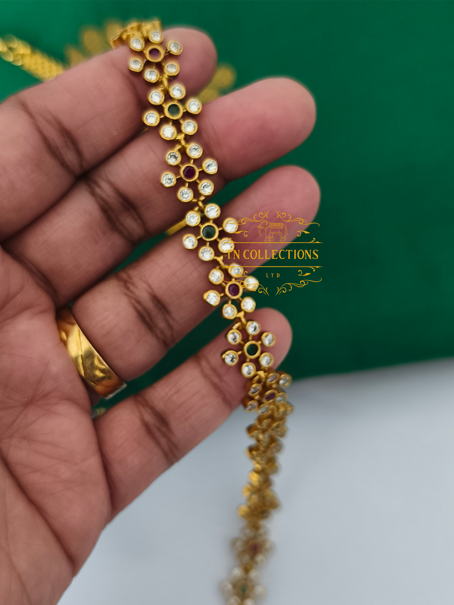 Matte Finish Floral Design Hip Chain