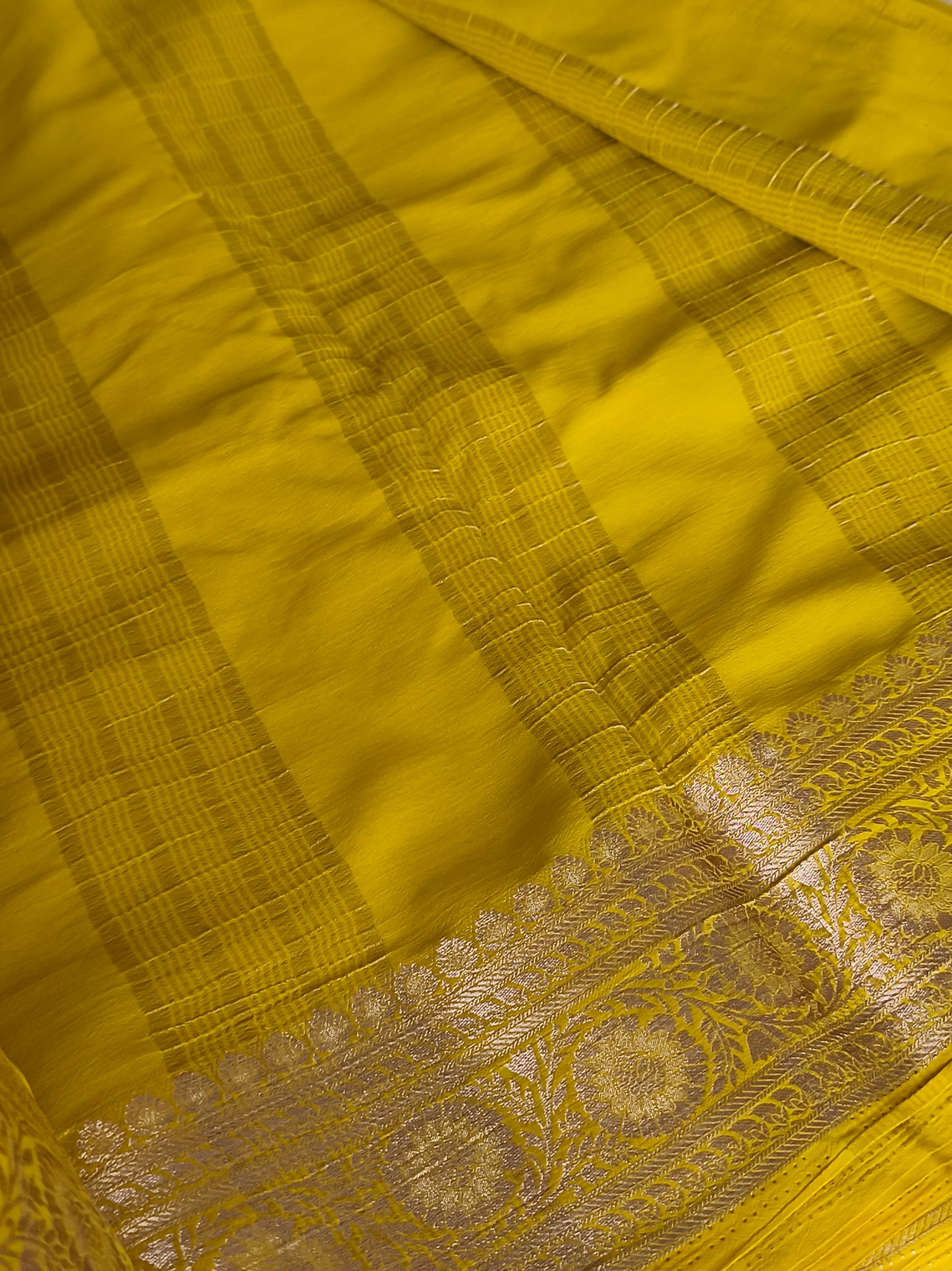 Yellow Soft lightweight Chiffon Sarees