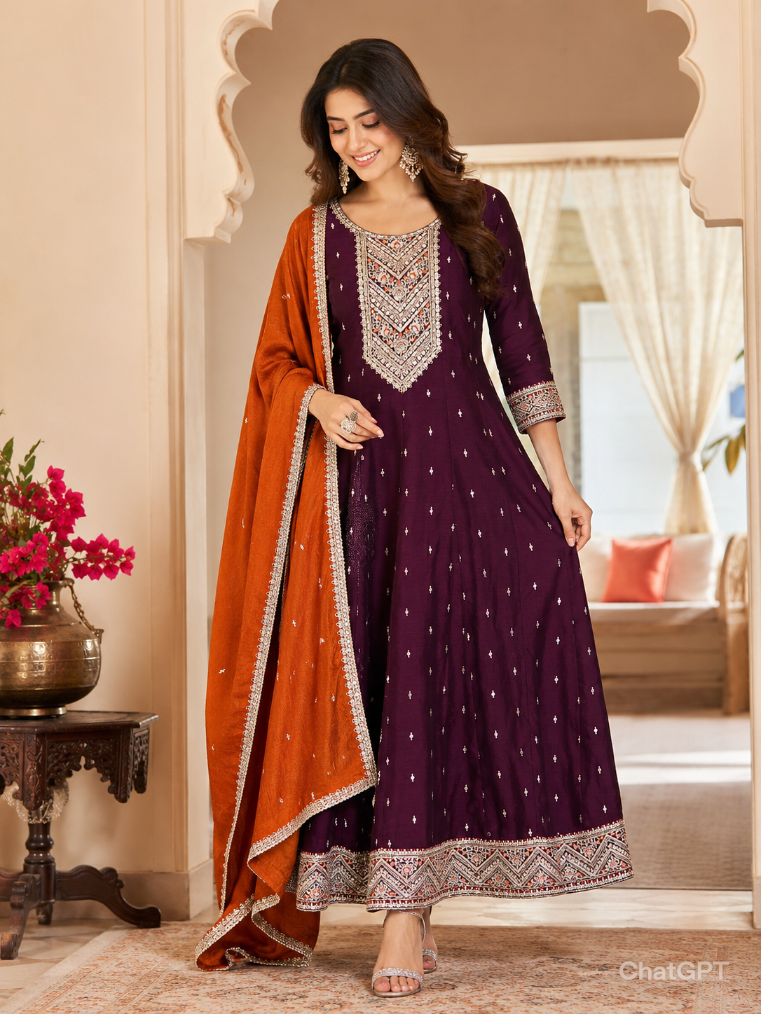 Grand 3pcs Party wear Anarkali Dress