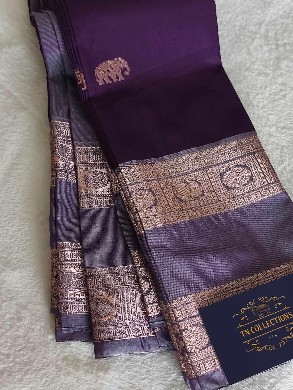 Premium kanchi Semi Silk Saree with contrast blouse