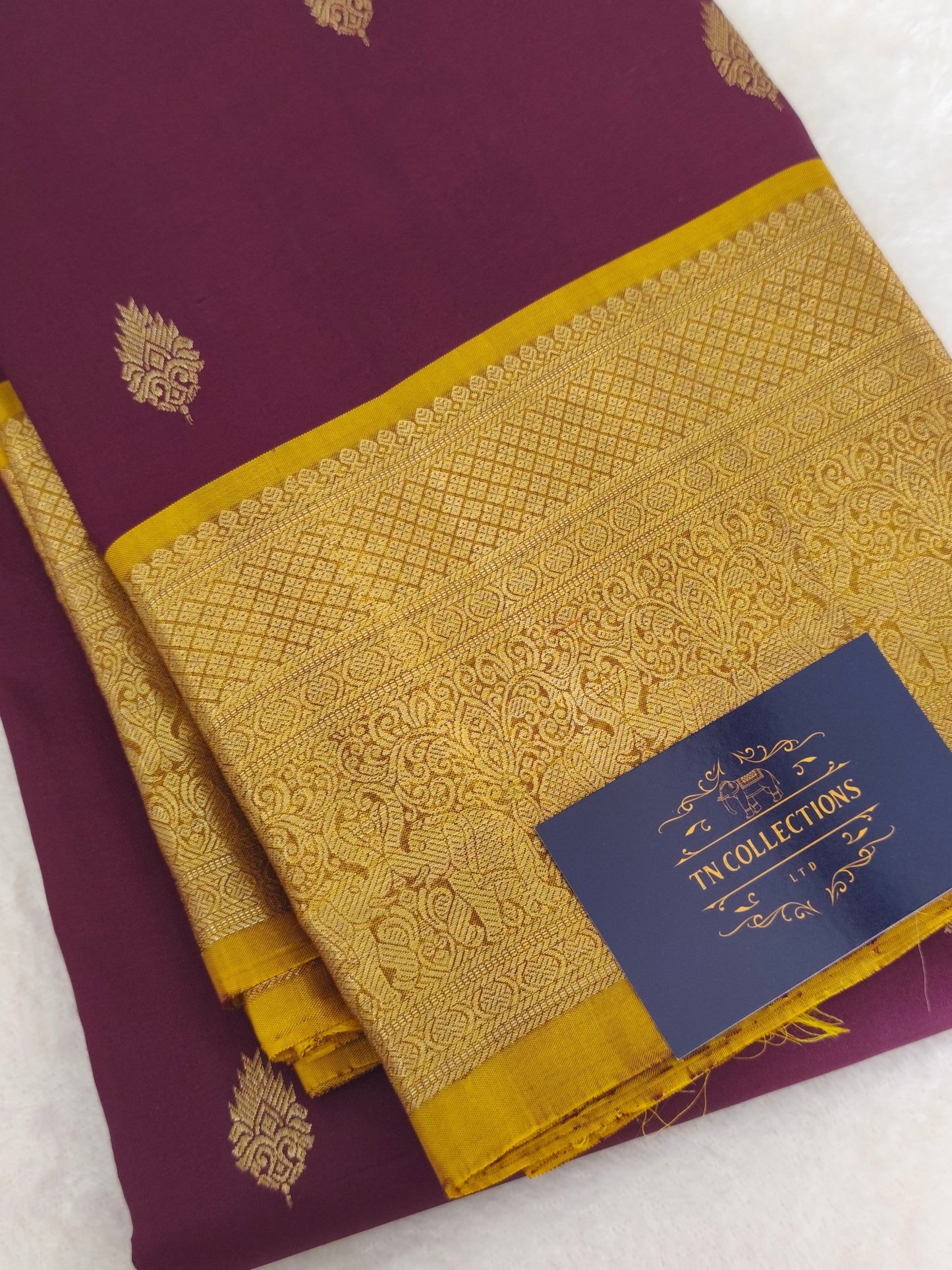 Pure Handloom Kanchipuram Silk Saree (Burgundy)