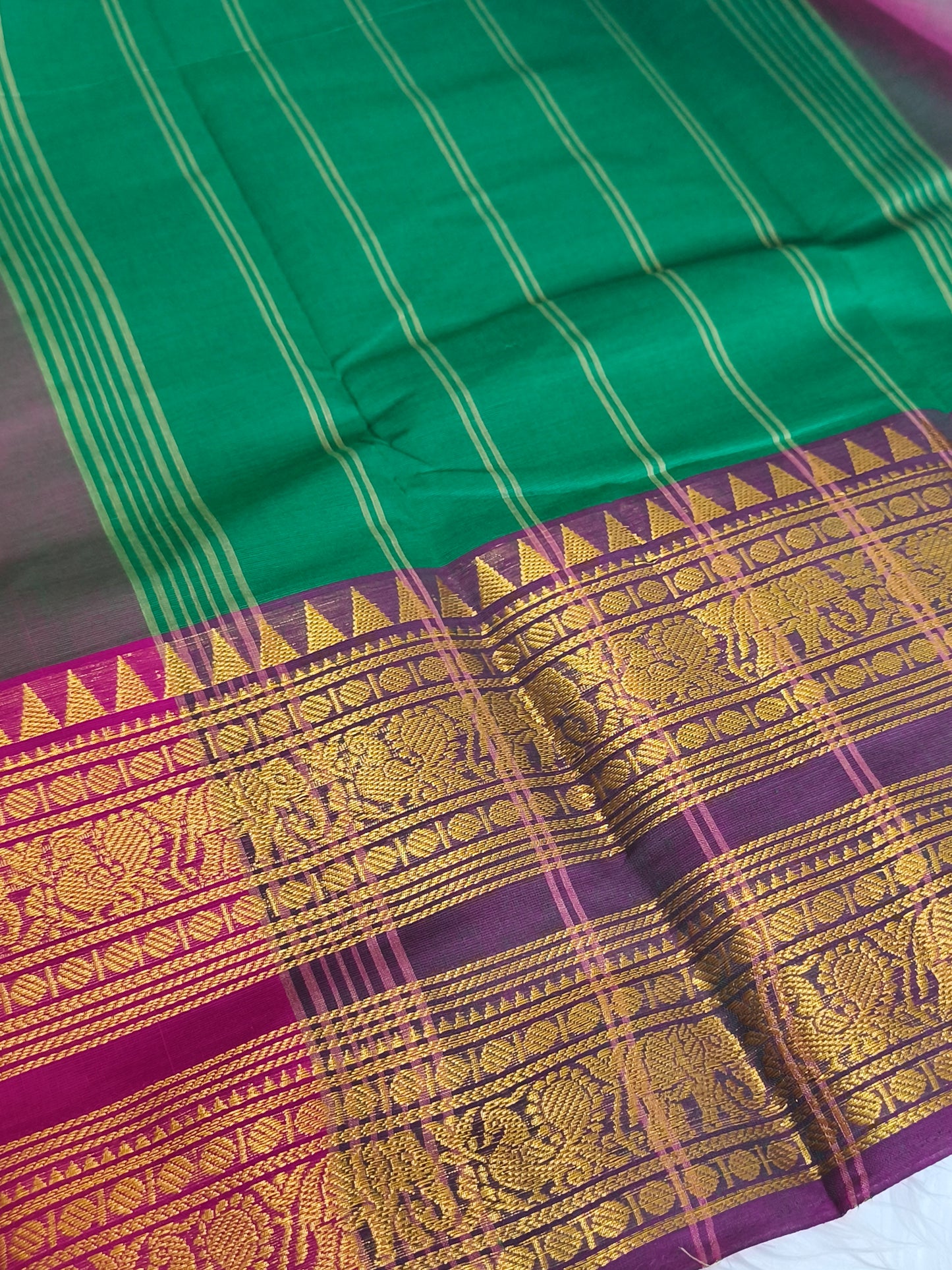 Pure handloom kanchi cotton saree