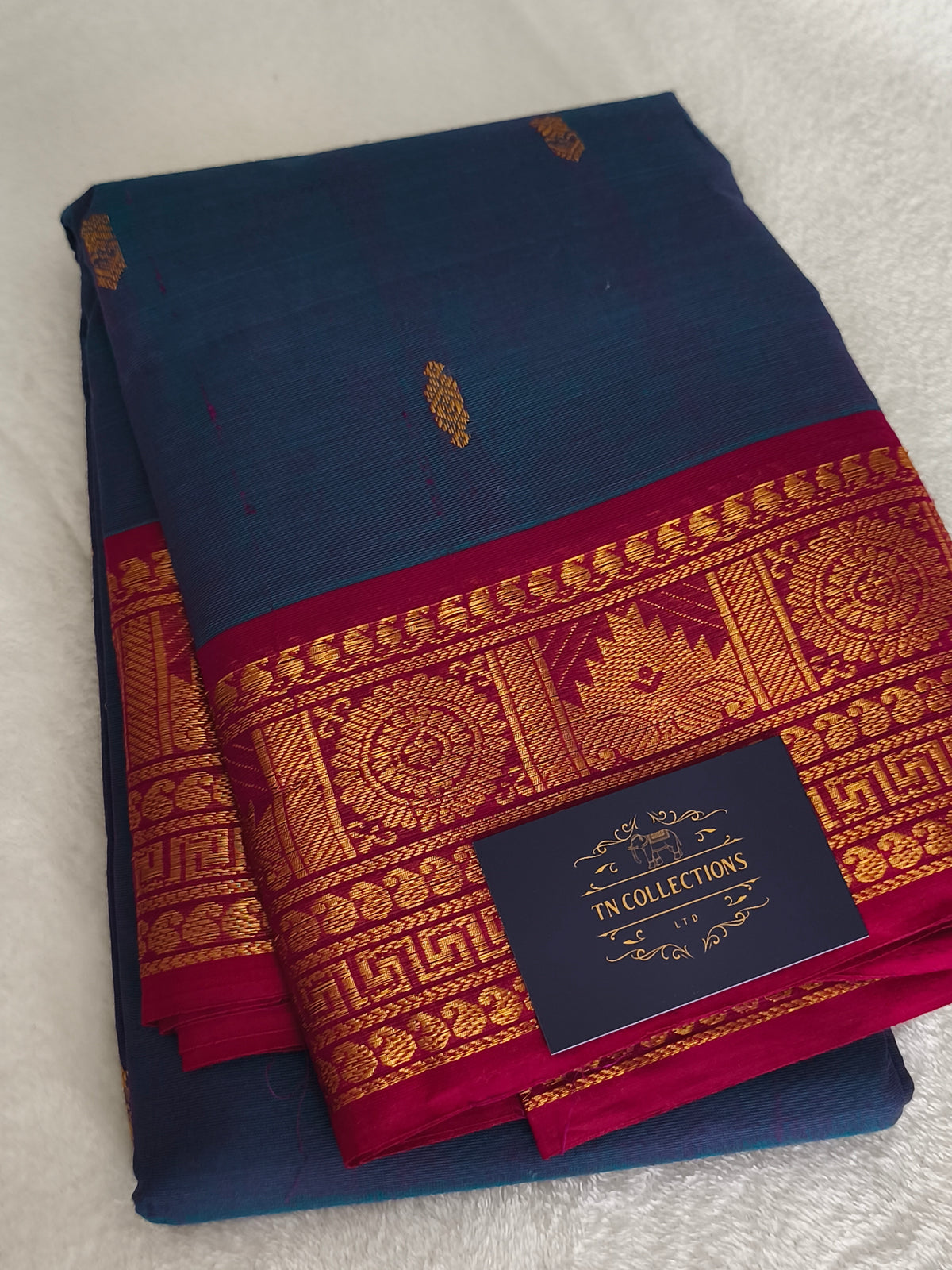 Grand Pure Kanchi Cotton Saree with Rich Pallu (Dual shaded)