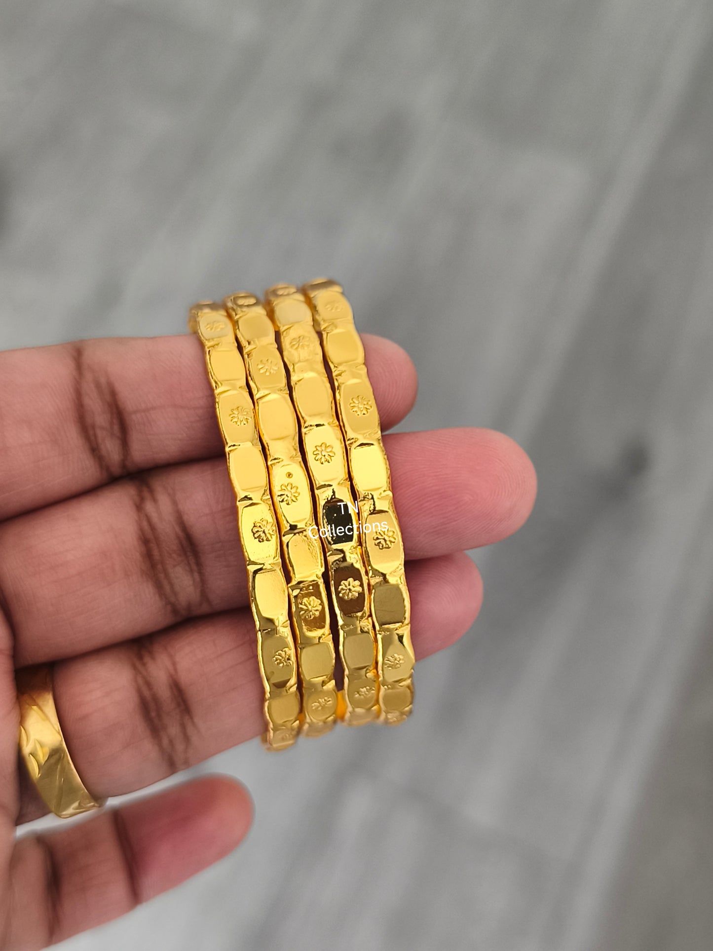Micro Gold Plated Bombay Bangles Set (Size 2.6)