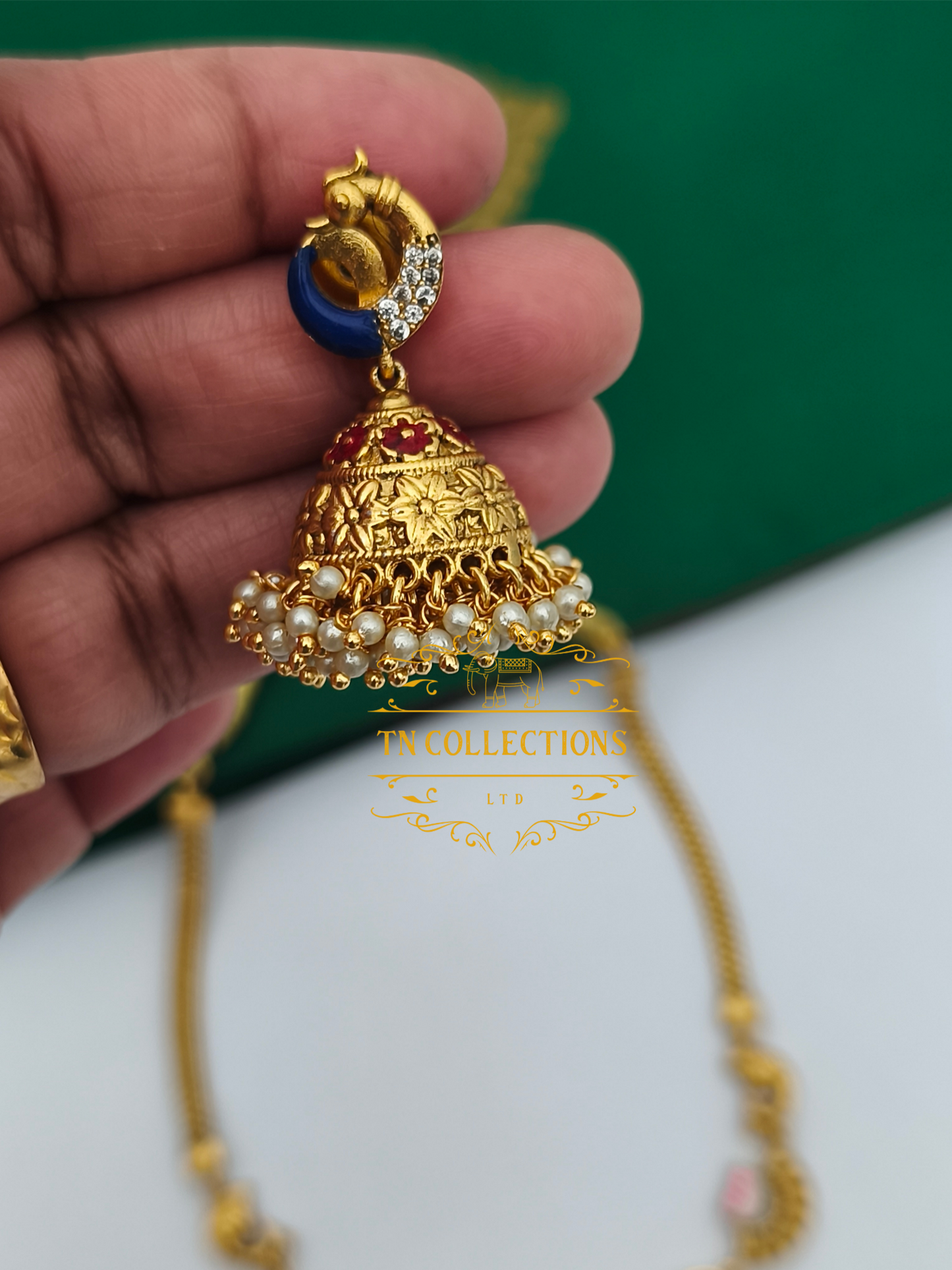 Antique Polish Traditional Meenakshi Necklace Set