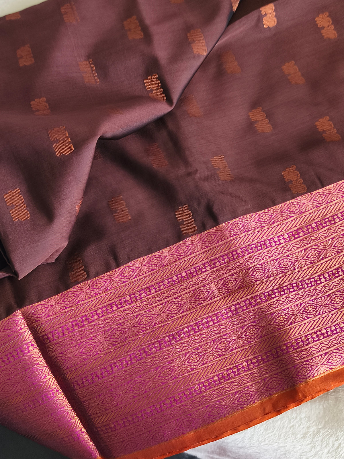 Dual shaded Luxury Soft Silk Saree with contrast blouse and rich pallu