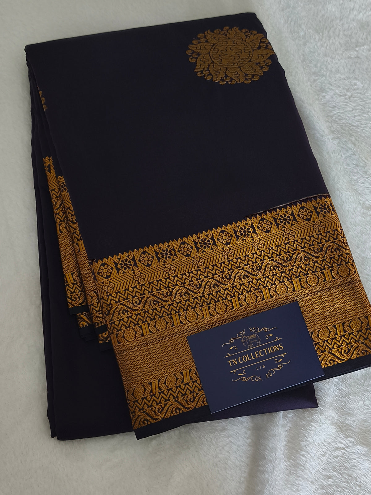 Dual shade Kanchi Soft Silk Saree( Deep Plum/Aubergine)