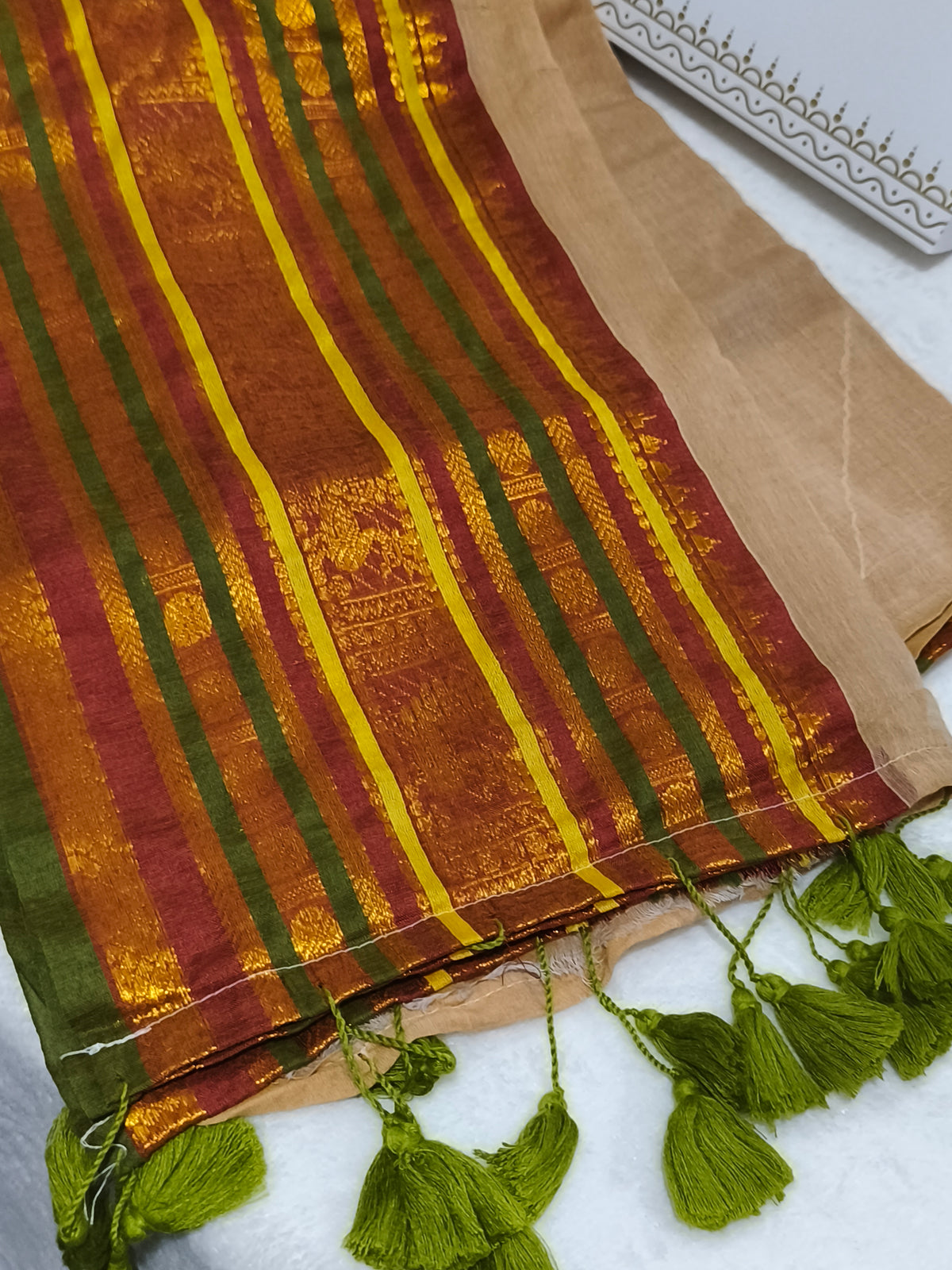 Kerala Special Mul Cotton Saree with Kanchi Border