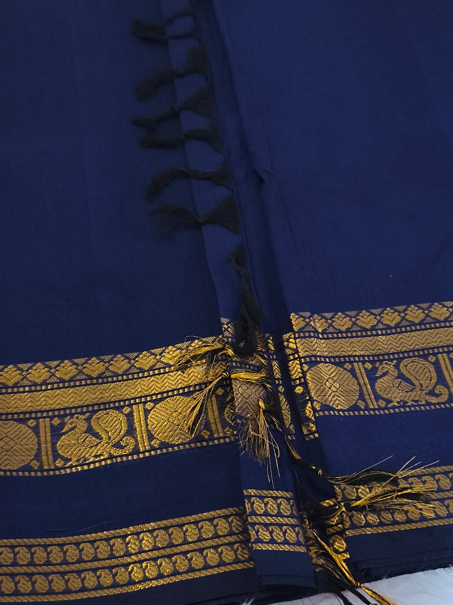 Pure handloom kanchi cotton saree (Blue)