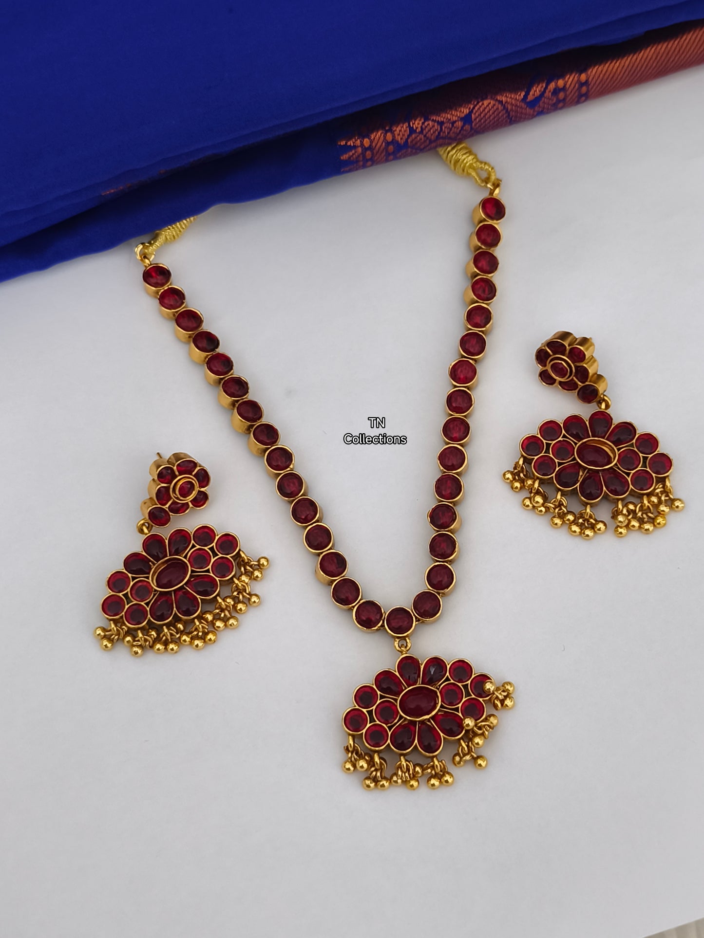 2 in 1 Real kemp stone Necklace Set