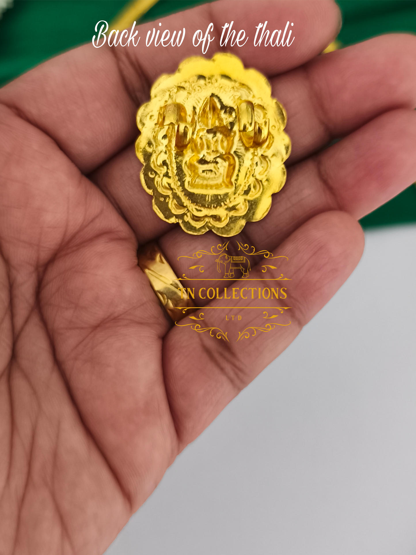 22ct Gold Plated Traditional Hindu Thalikodi with Amman thali & Coins (15- 19 Pawn thickness)