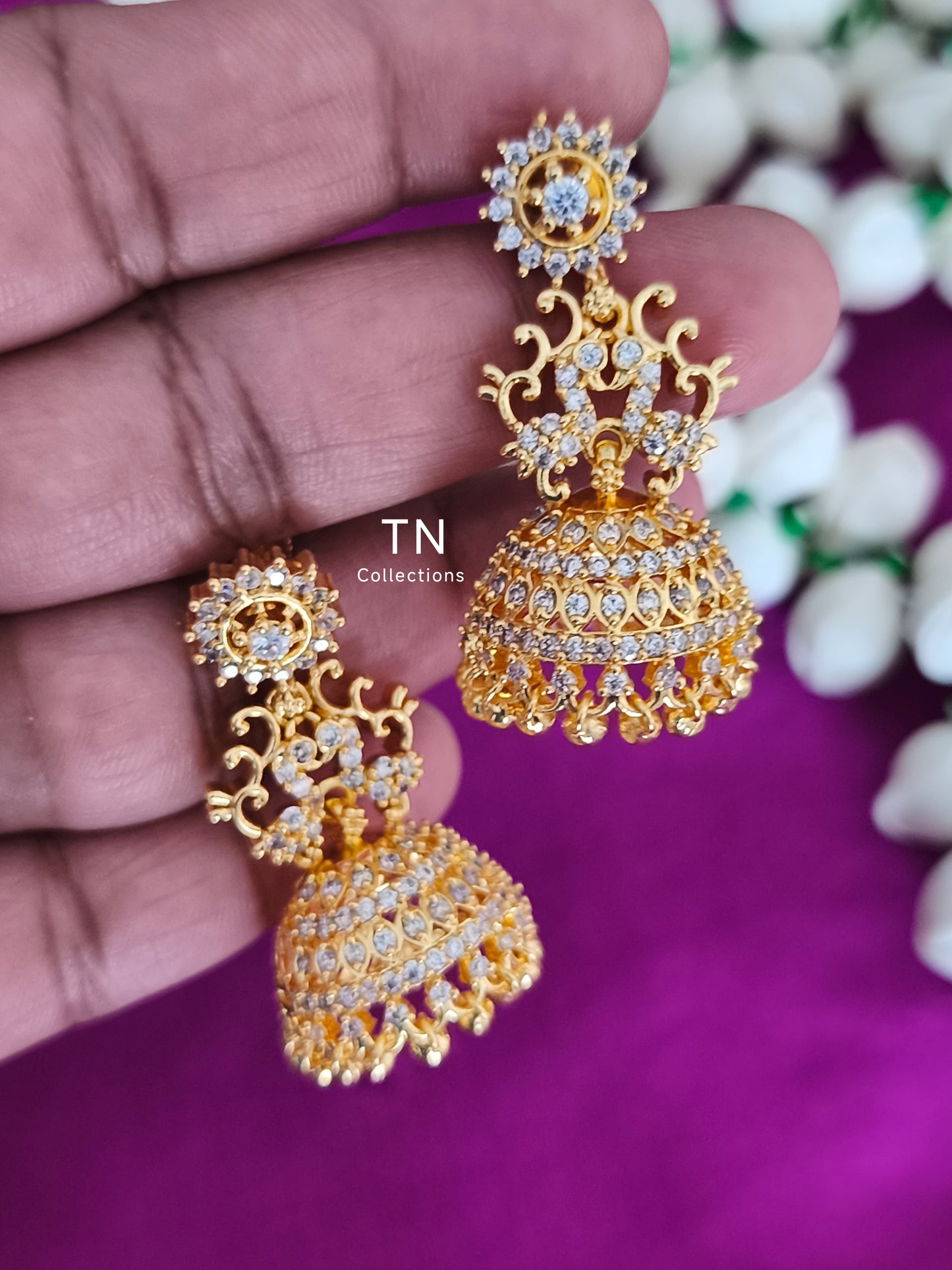 Gold Finish Peacock Design earrings Jhumka