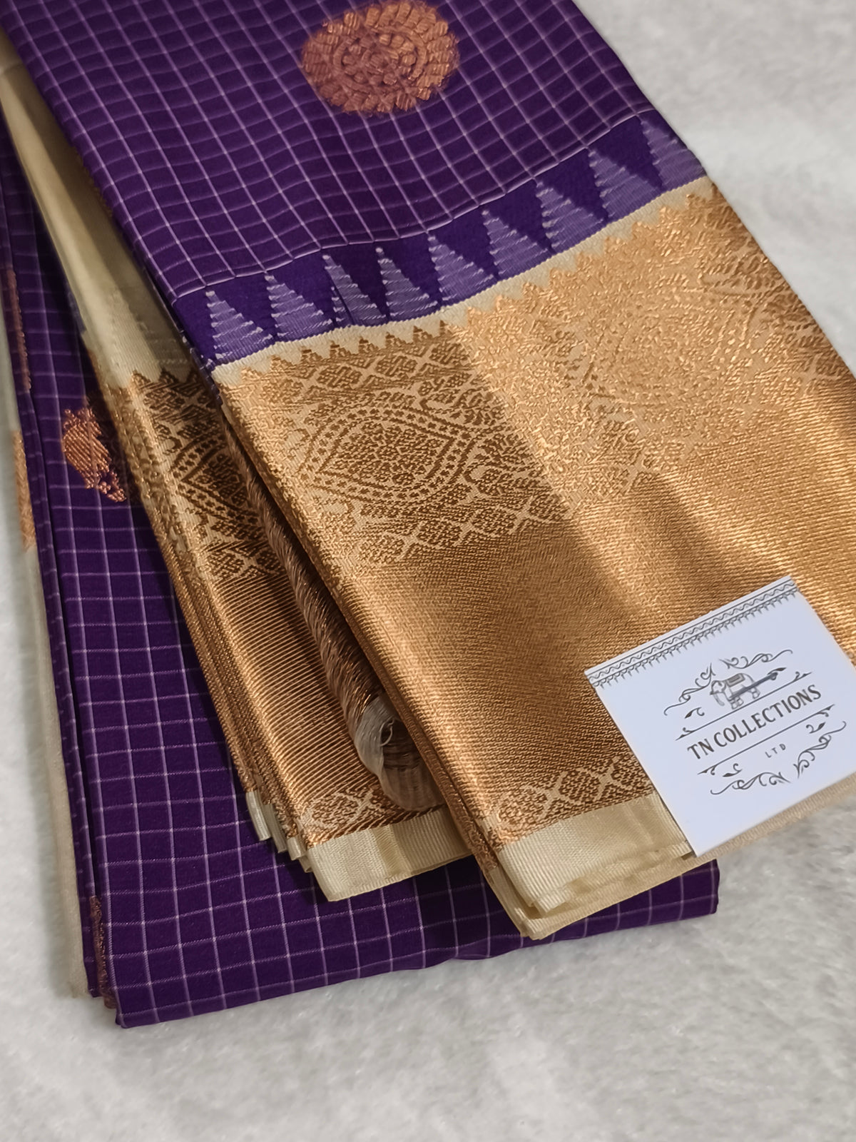 Checked Kanchi Semi Silk Saree