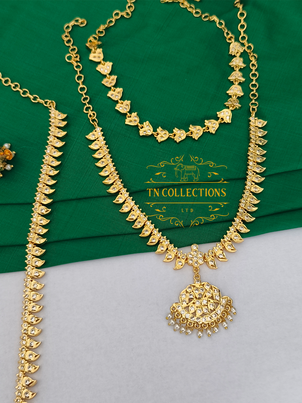 Micro Gold Finish cz Semi Bridal Set (Full white stones)