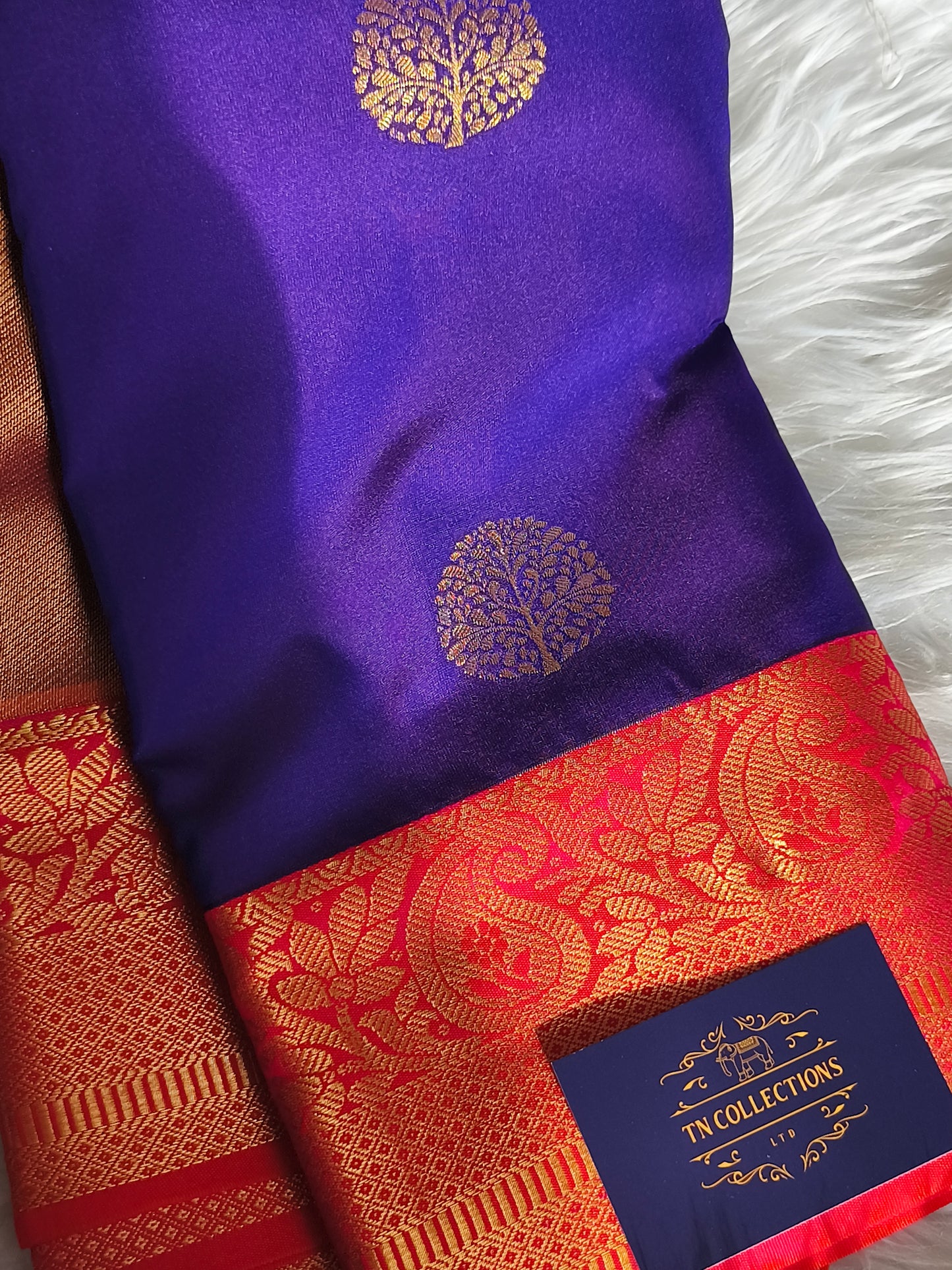 Semi Kanchipuram Silk Saree (Purple)