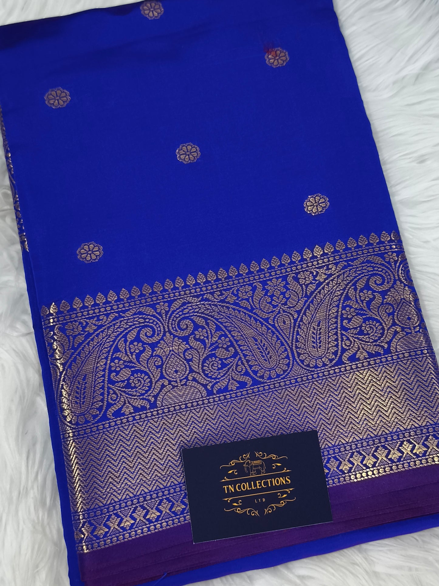 Blue Banarasi Semi kataan Soft Silk