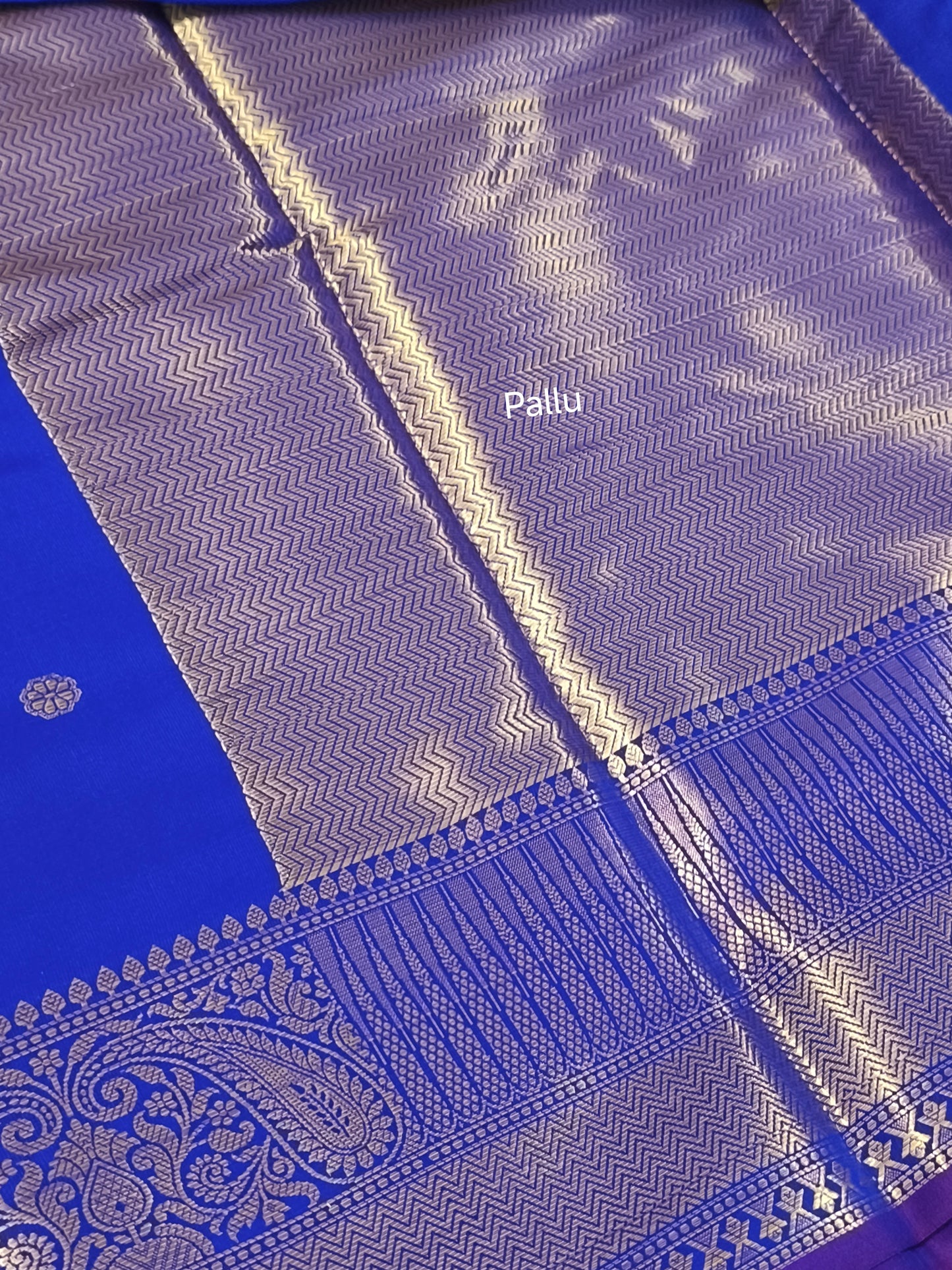 Blue Banarasi Semi kataan Soft Silk