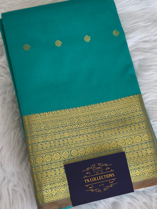 Semi Soft Silk Saree (Teal Blue)