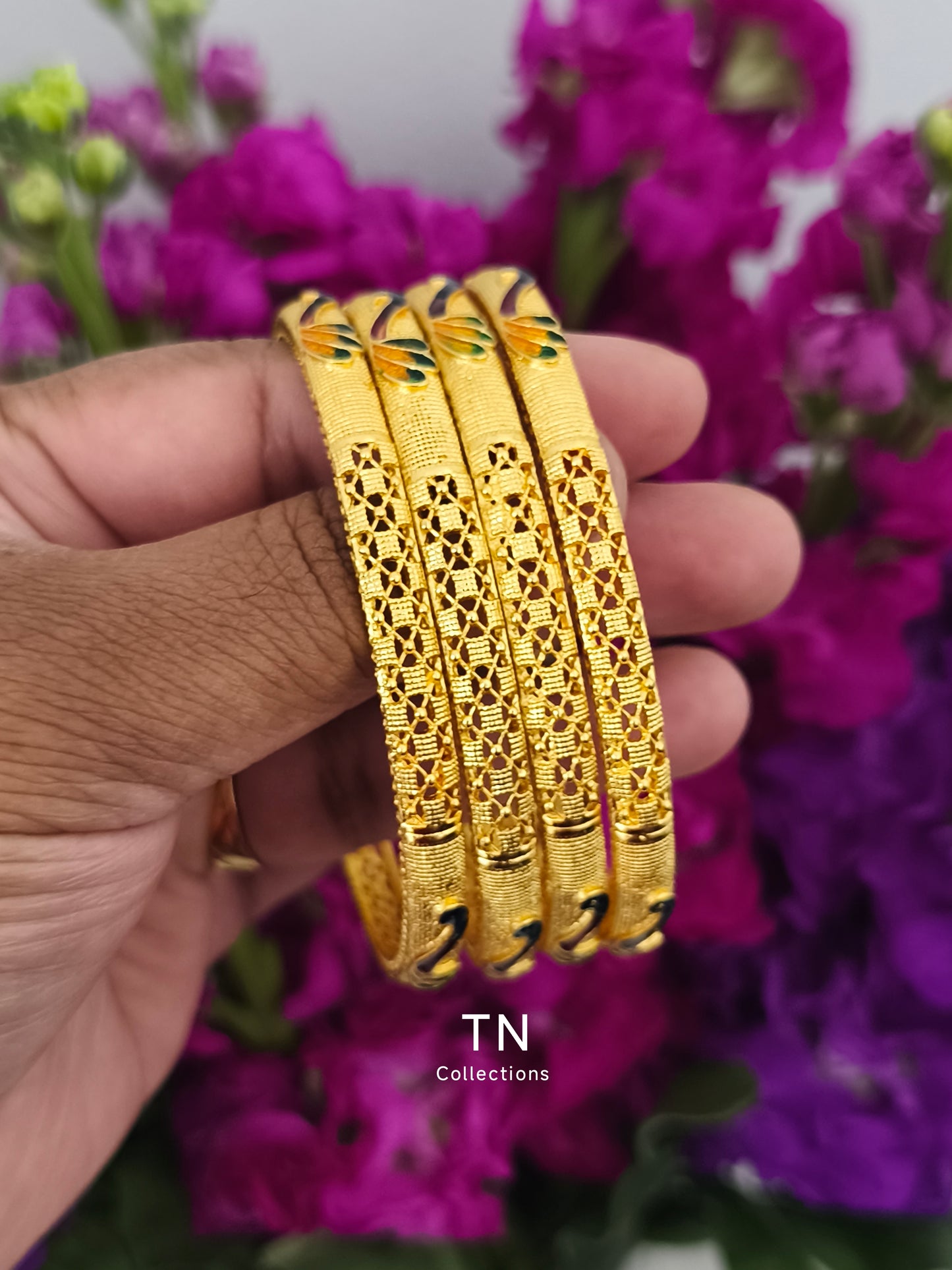 One gram gold plated Peacock Bangles