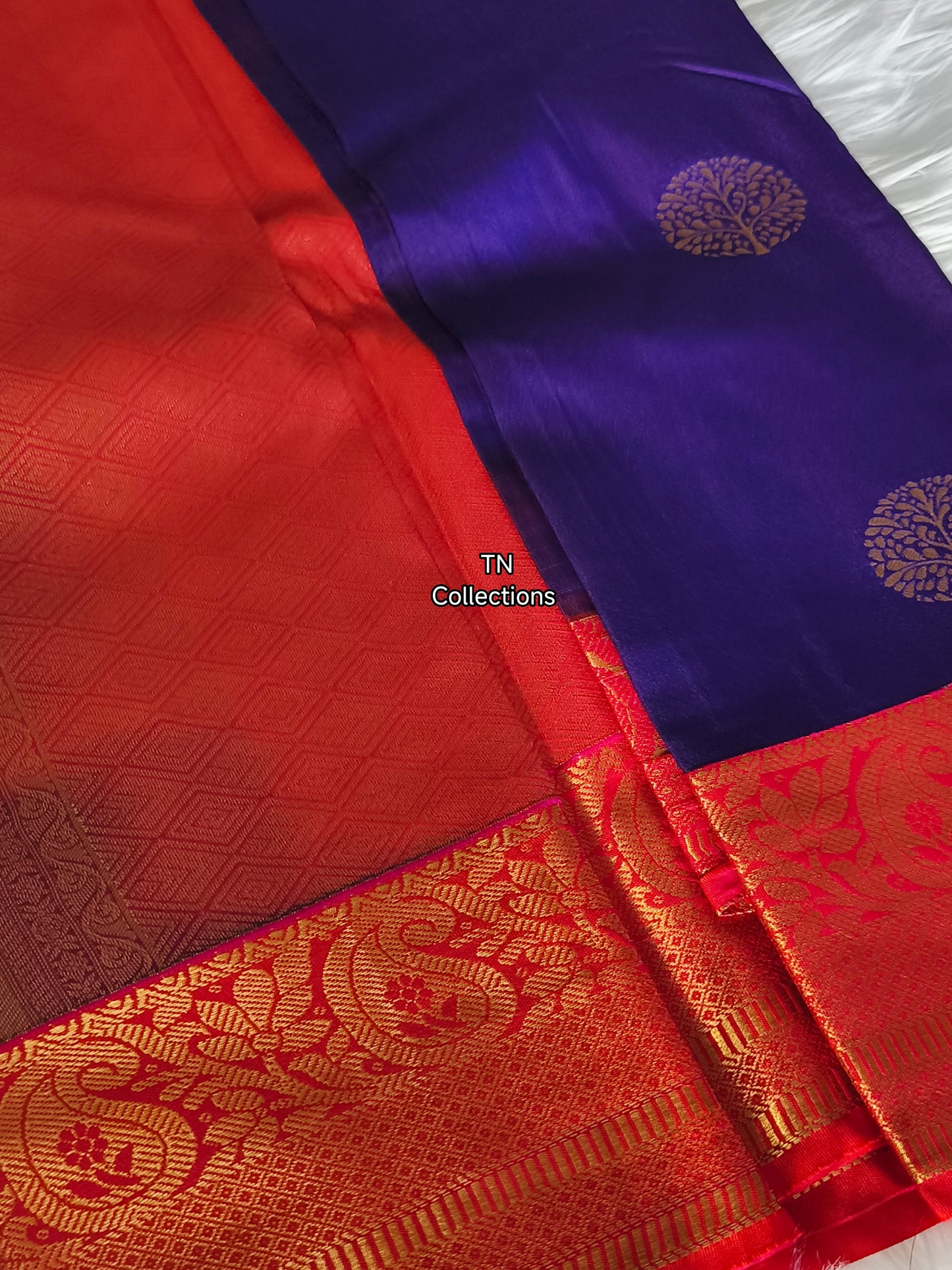 Semi Kanchipuram Silk Saree (Purple)