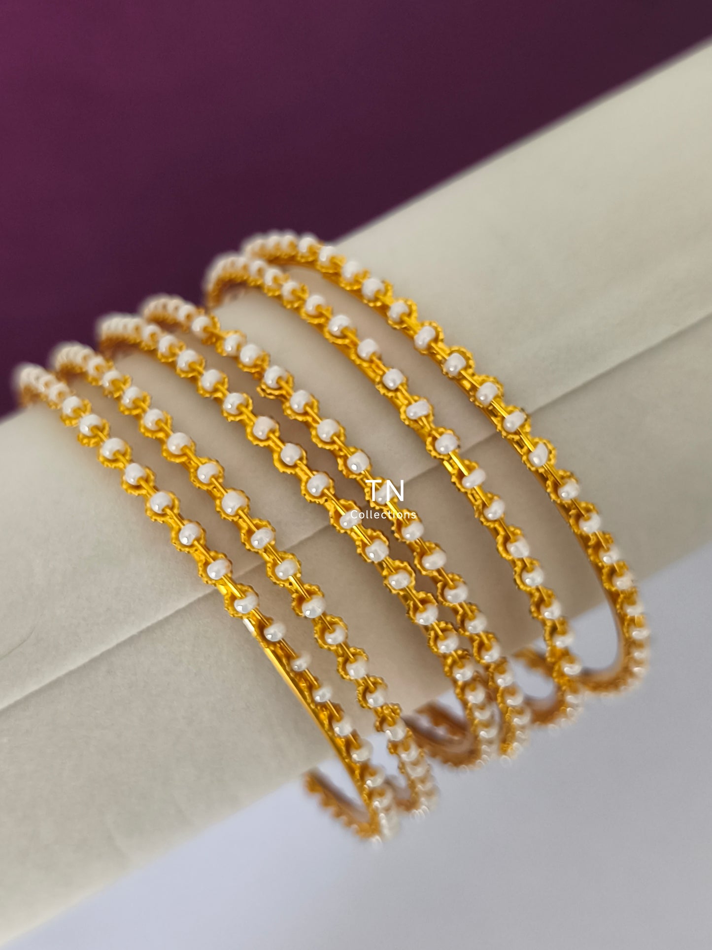 Matte Pearl Bangles Set (Size 2.8)