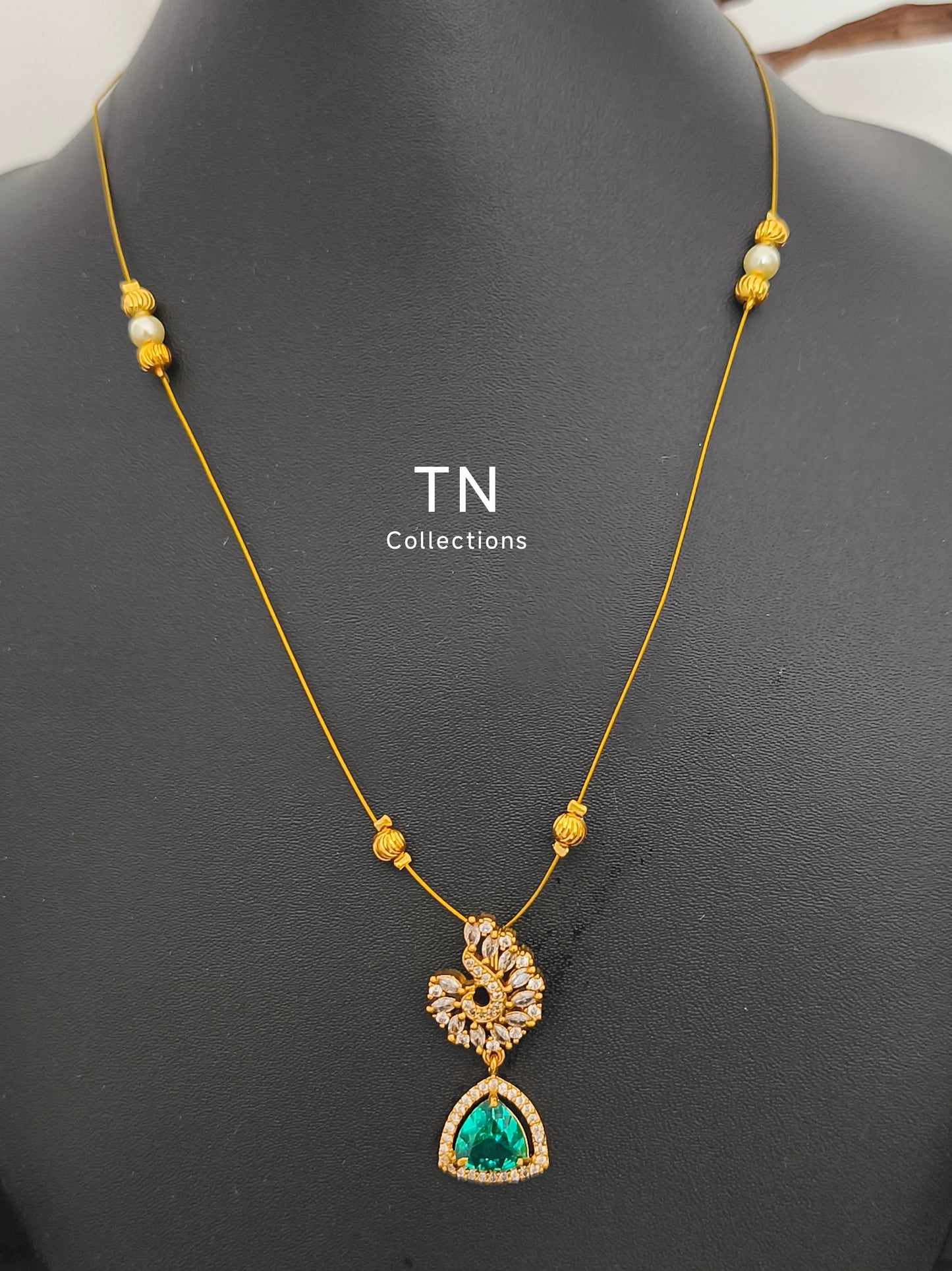 Matte Finish Indo western Invisible Necklace with earrings