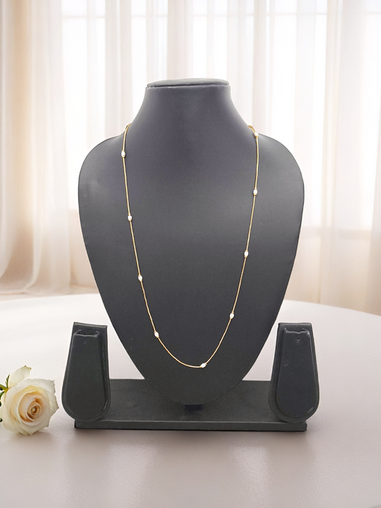 Gold plated pearl chain