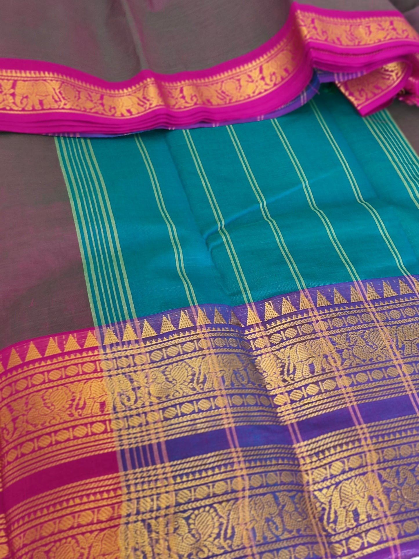 Pure handloom kanchi cotton saree