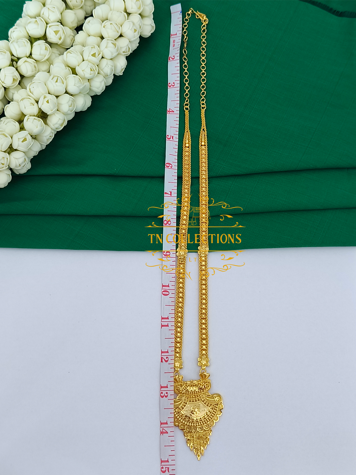 Gold Plated Long Haaram with Earrings