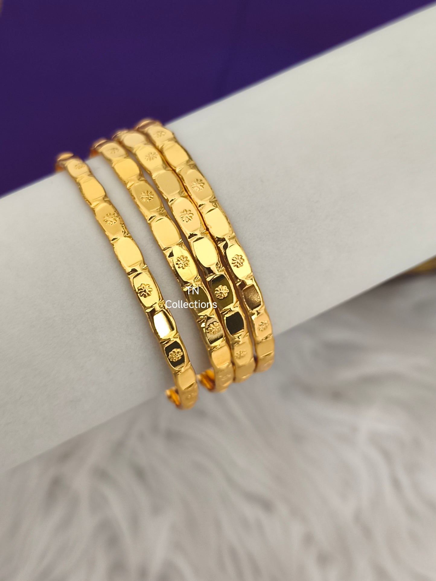 Micro Gold Plated Bombay Bangles Set (Size 2.6)