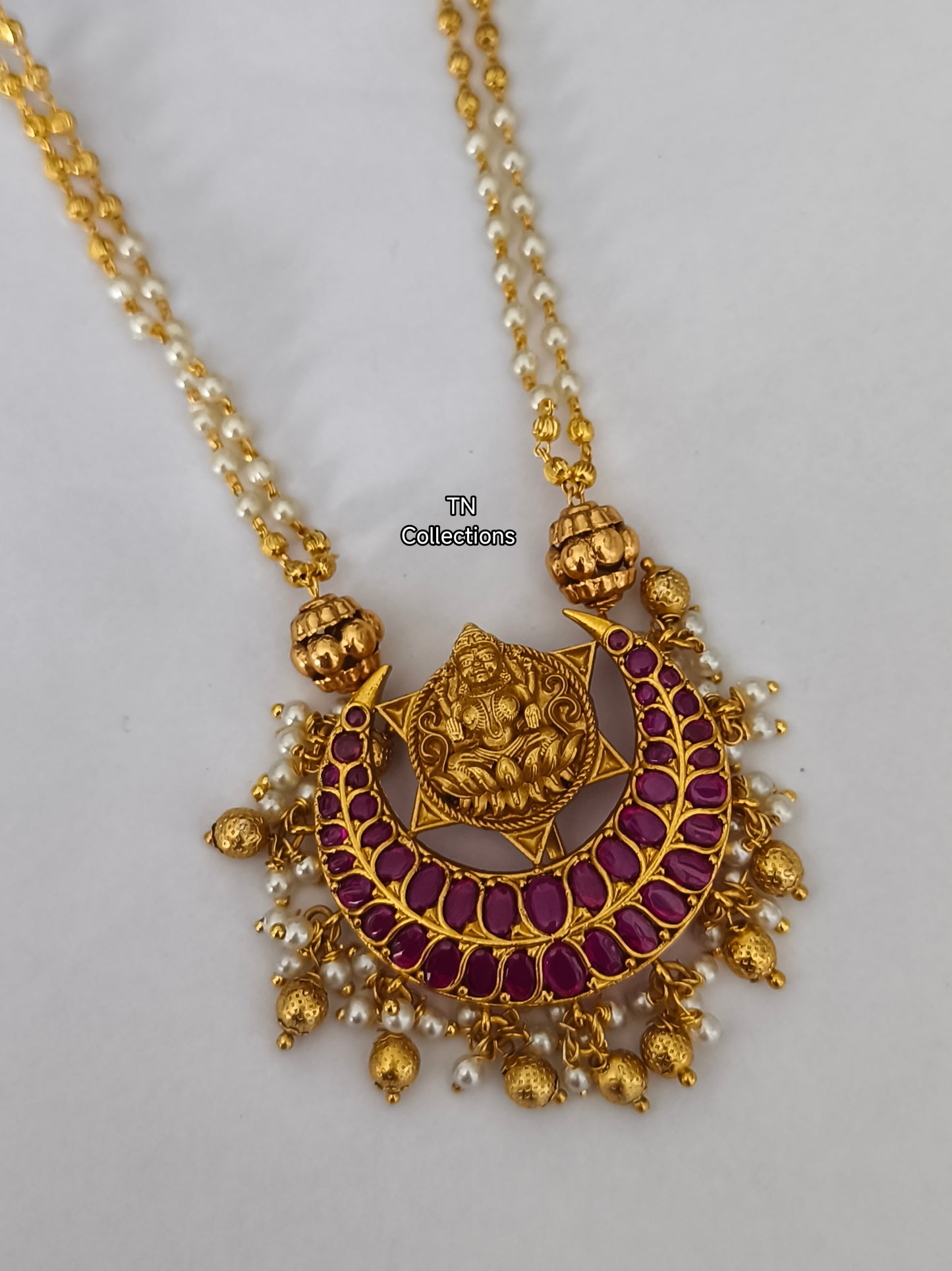 Matte Finish Real kemp stone Necklace set