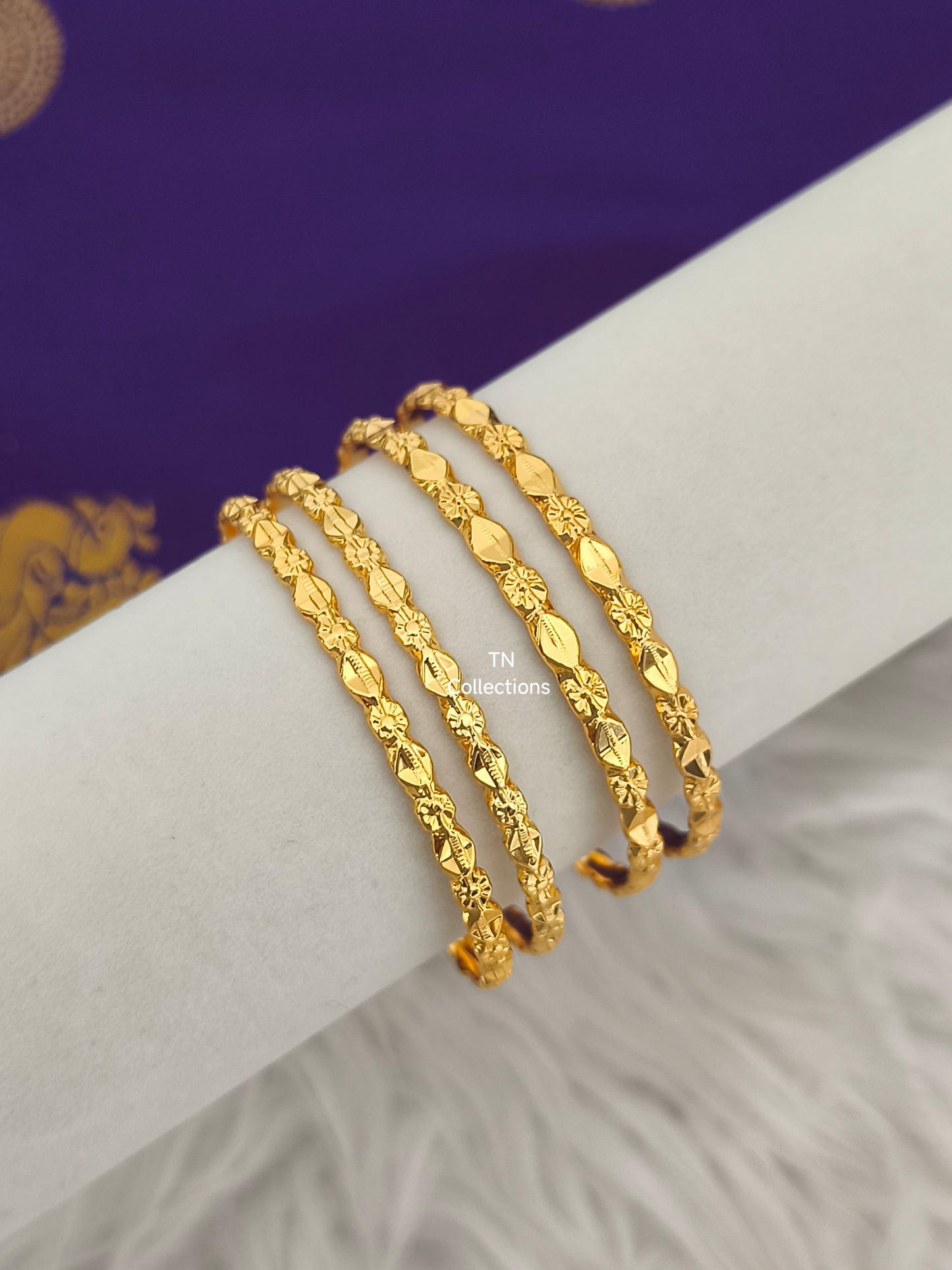 Micro Gold Plated Bombay Bangles Set (Size 2.6)