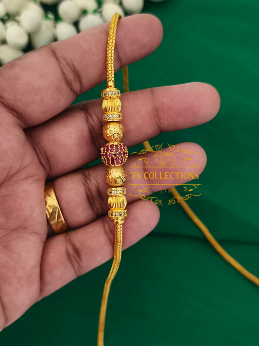 Gold Polished Mop Chain (Ruby)