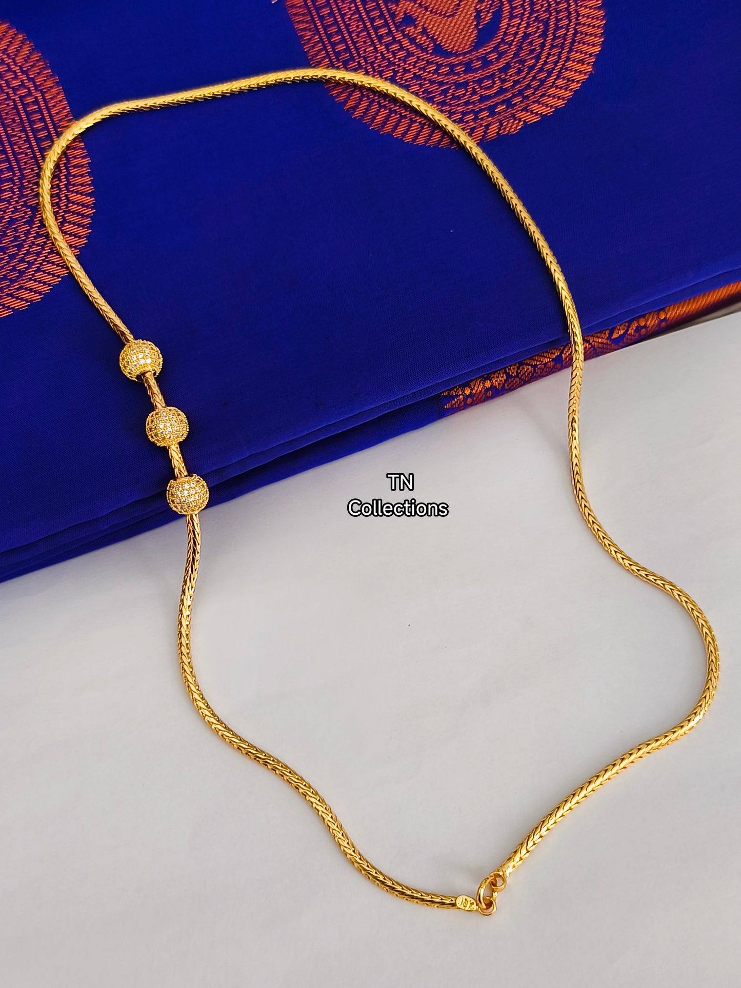 Micro gold plated Mugappu Kodi (Full white stones)