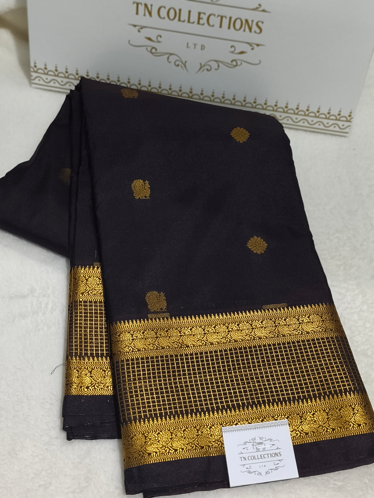 Coffee Brown Premium Semi Kanchipuram Silk Saree