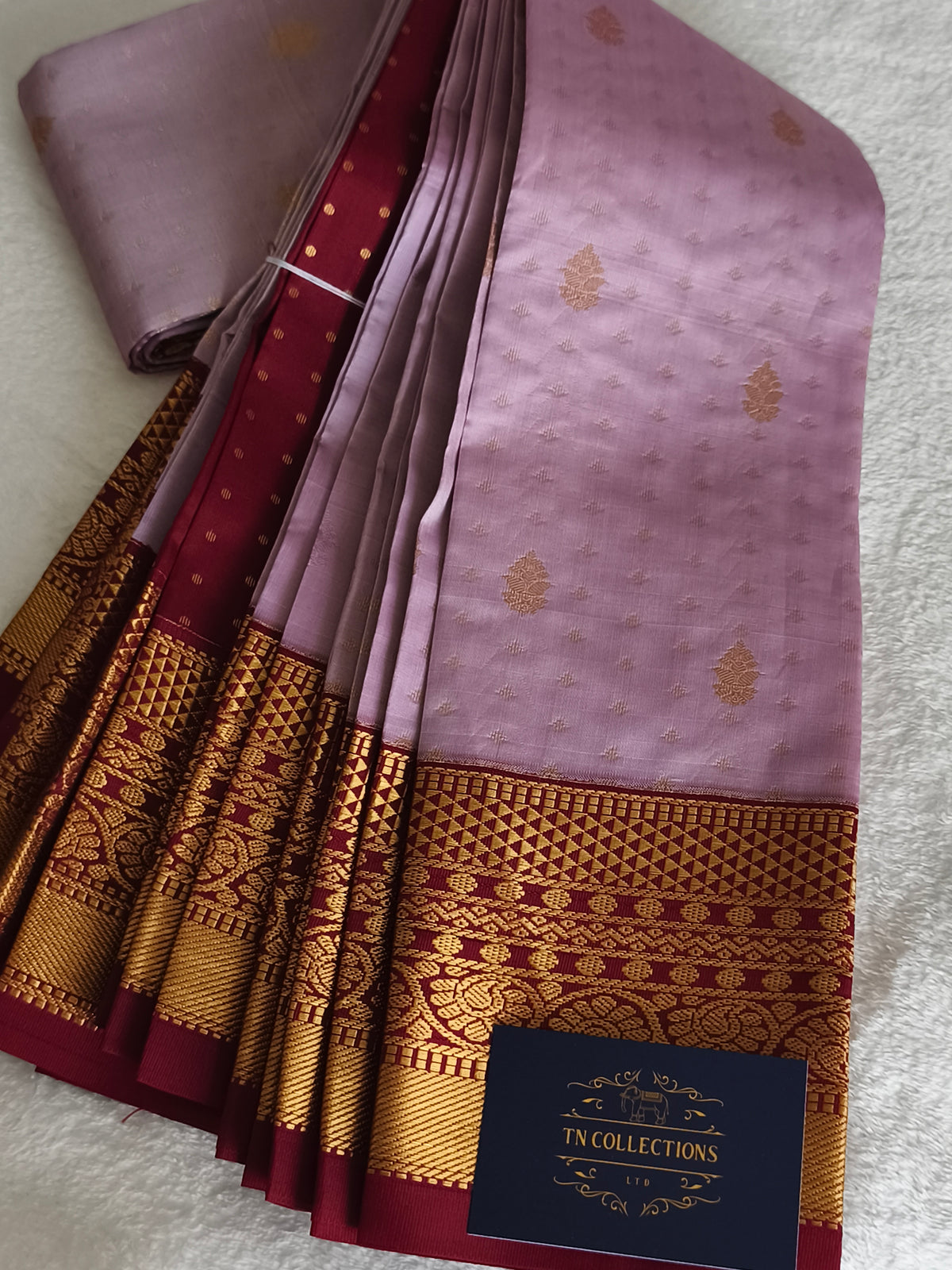 Premium kanchi Semi Silk Saree with contrast blouse