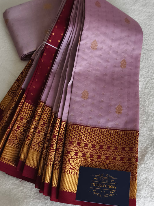 Premium kanchi Semi Silk Saree with contrast blouse