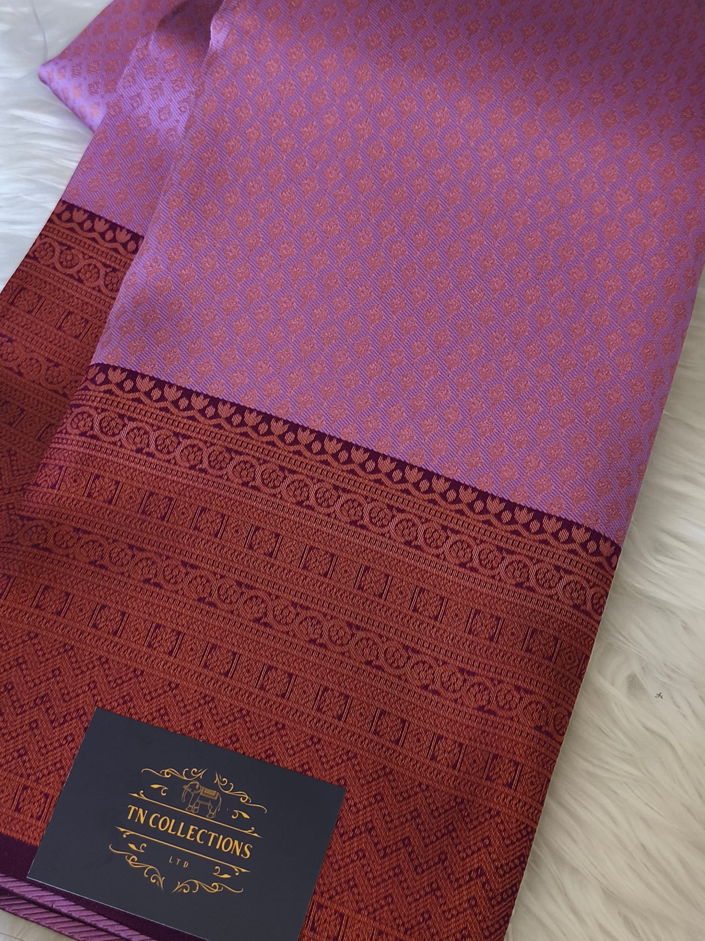 Kanchi Semi silk saree with contrast blouse and rich pallu