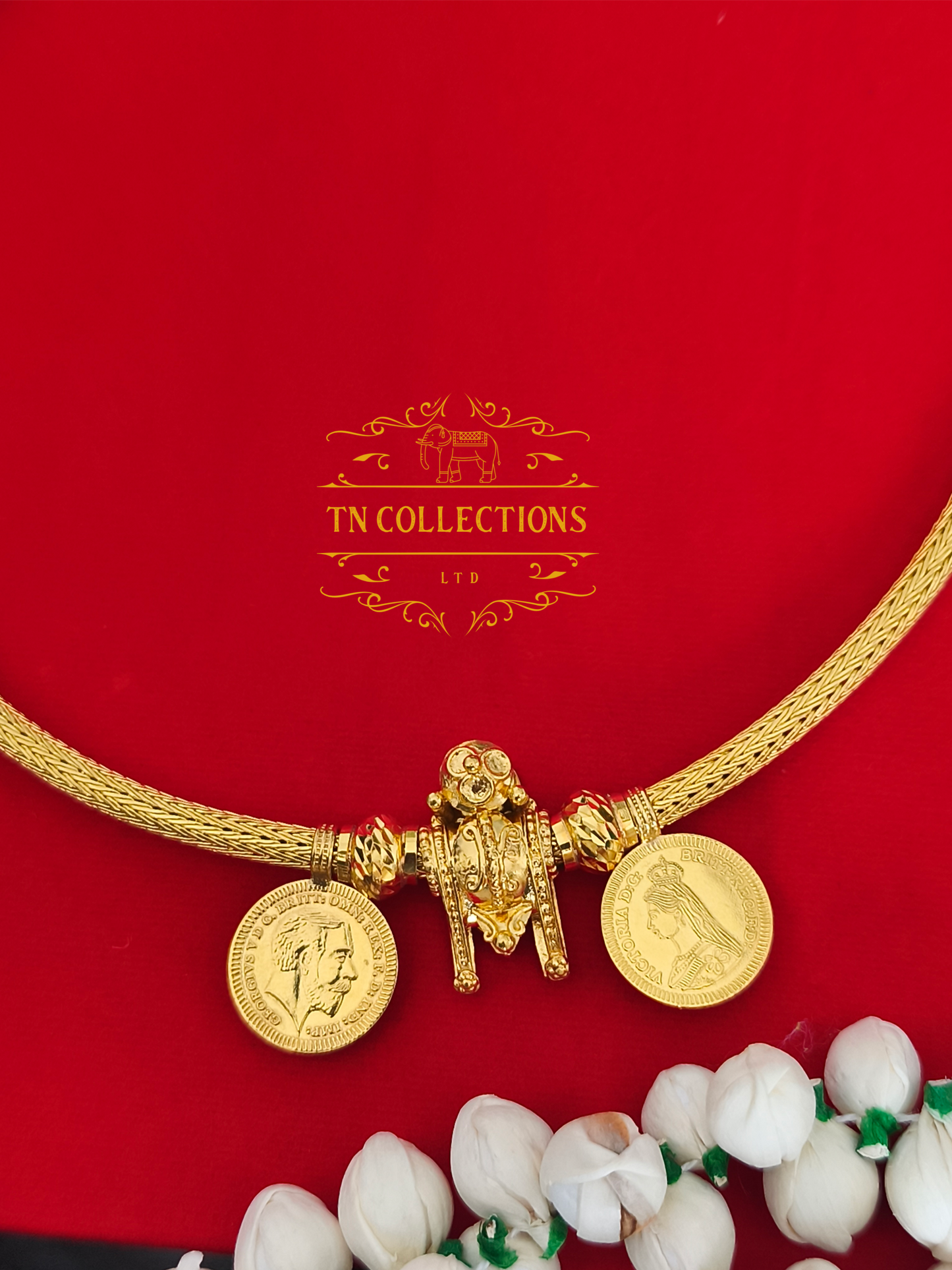 22ct Gold plated Traditional Vaira Thalikodi with kombu thali (Peacock Design Mugappu)