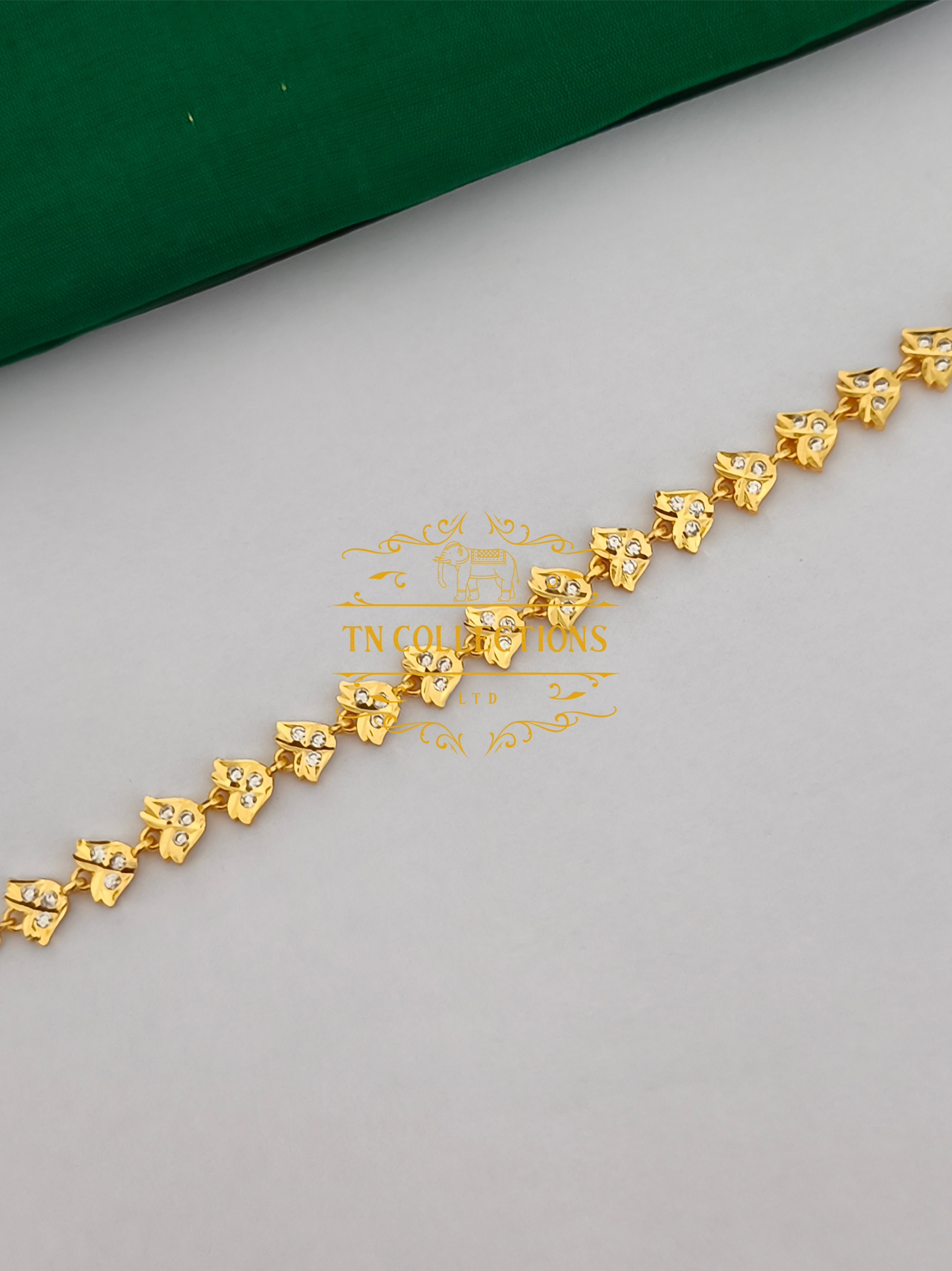 Micro Gold-Plated Impon Choker Necklace (Full white stones)