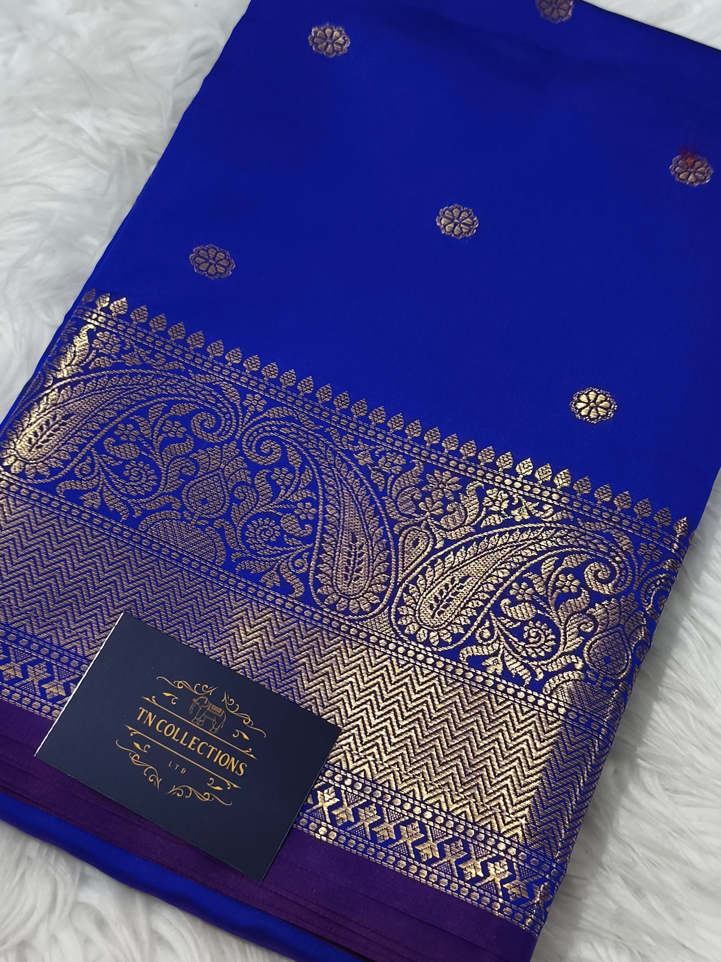 Blue Banarasi Semi kataan Soft Silk