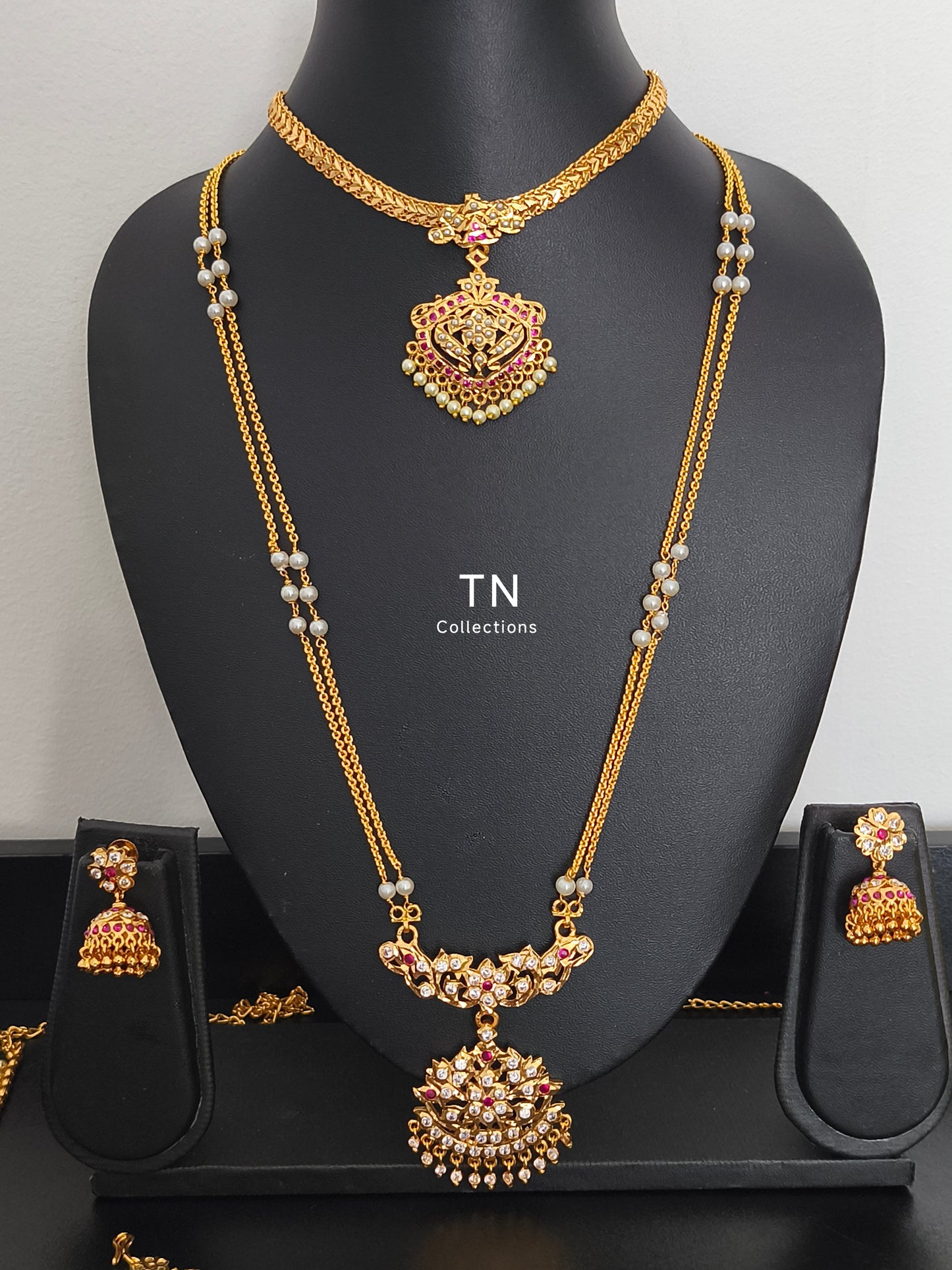 Micro gold plated Traditional Semi Bridal pathakkam Set