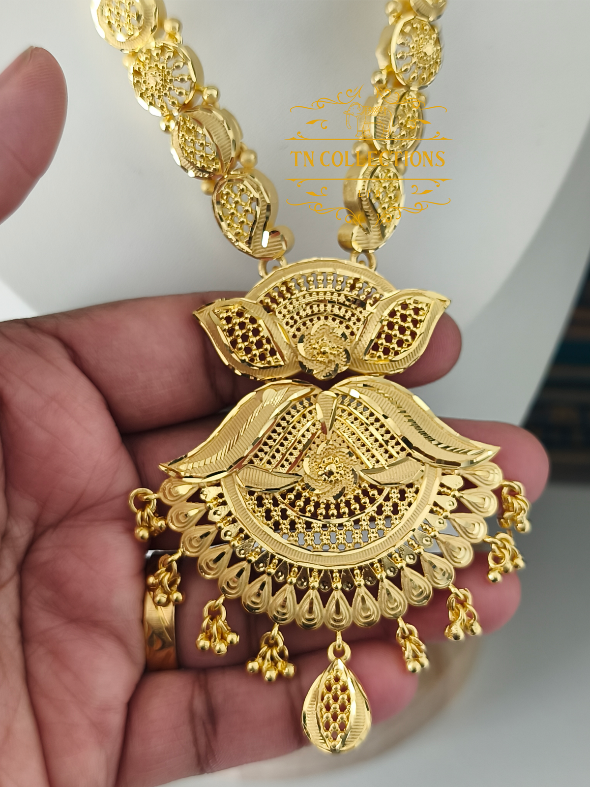 One Gram Gold Forming Haaram with Earrings