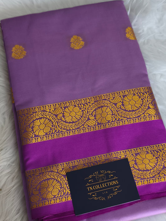 Purple Kanchi Semi Soft silk saree