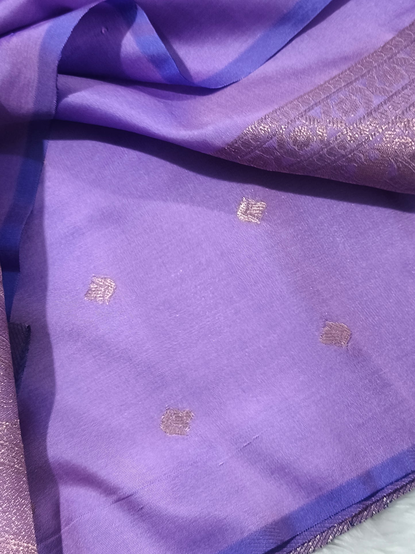 Lavender colour Kanchi Soft Silk Saree